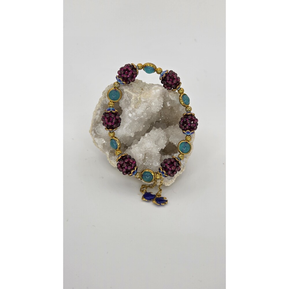 Garnet Berries with Iced Amazonite Stretch Bracelet